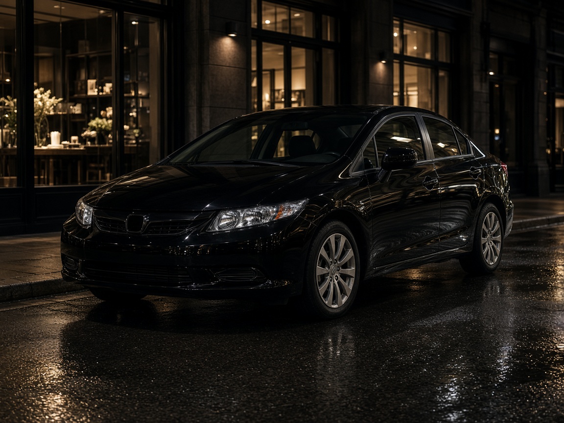 Honda Civic, 2012, чёрный